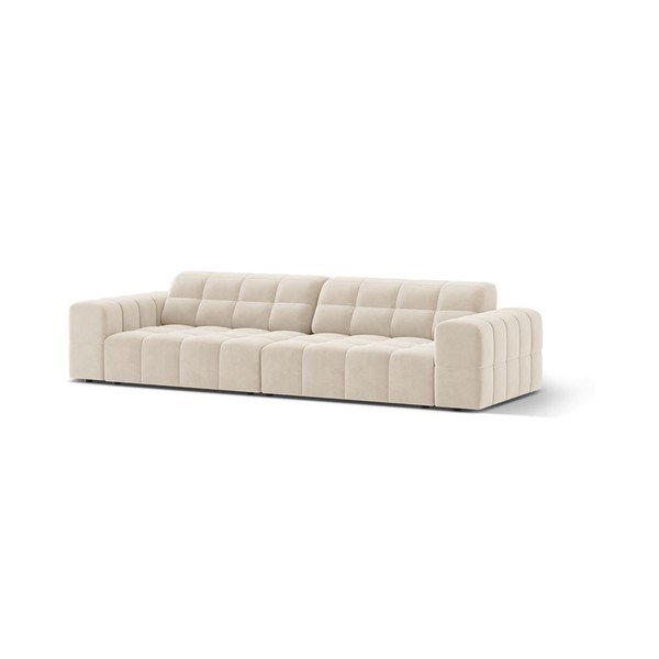 Kremowa aksamitna sofa 252 cm Chicago – Cosmopolitan Design-image-1