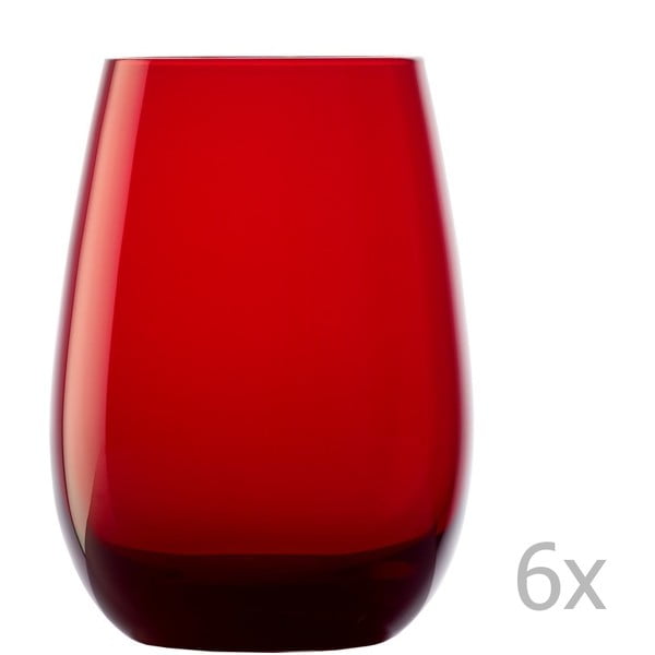 Zestaw 6 czerwonych szklanek Stölzle Lausitz Elements, 465 ml