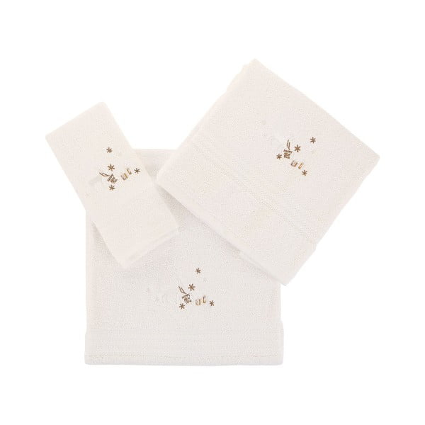 Zestaw 3 białych świątecznych ręczników Stockings