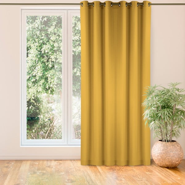 Musztardowa zasłona 140x300 cm Carmena – Homede-image-1