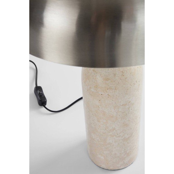 Lampa stołowa 
z trawertynu
 w kolorze srebra (wysokość 46 cm) Ina – Jotex-image-4