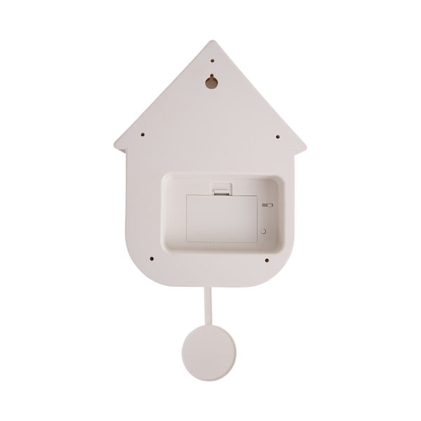 Biały wahadłowy zegar ścienny Karlsson Modern Cuckoo, 21,5x41,5 cm-image-3