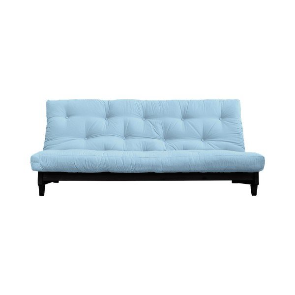 Sofa rozkładana z jasnoniebieskim pokryciem Karup Design Fresh Black/Light Blue