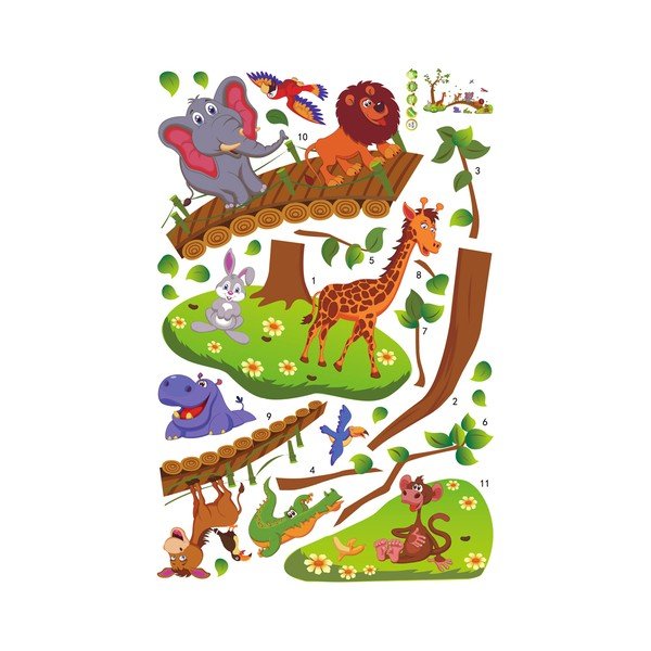 Zestaw dziecięcych naklejek ściennych Ambiance Wooden Bridge-image-2