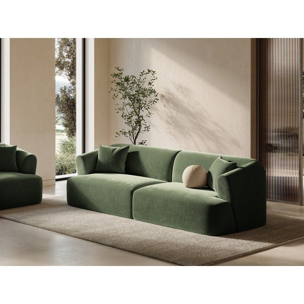 Zielona aksamitna sofa 255 cm Campi – Cosmopolitan Design-image-1