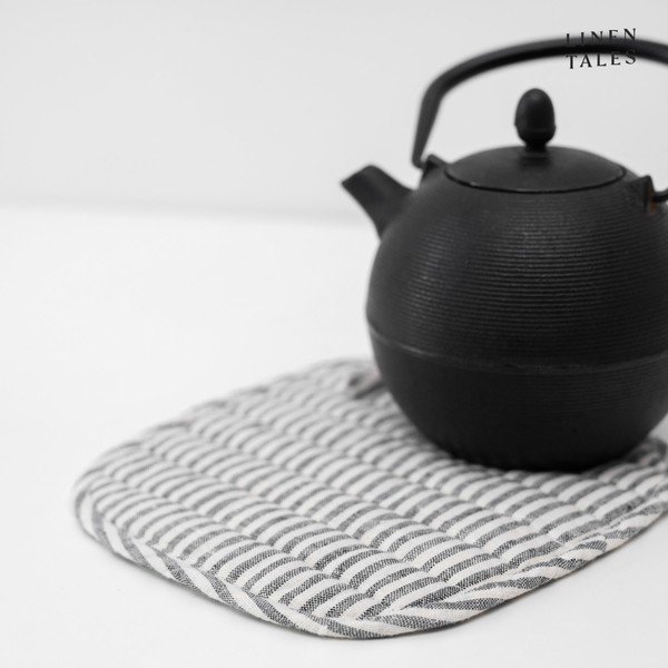 Lniana rękawica kuchenna Thin Black Stripes – Linen Tales-image-1