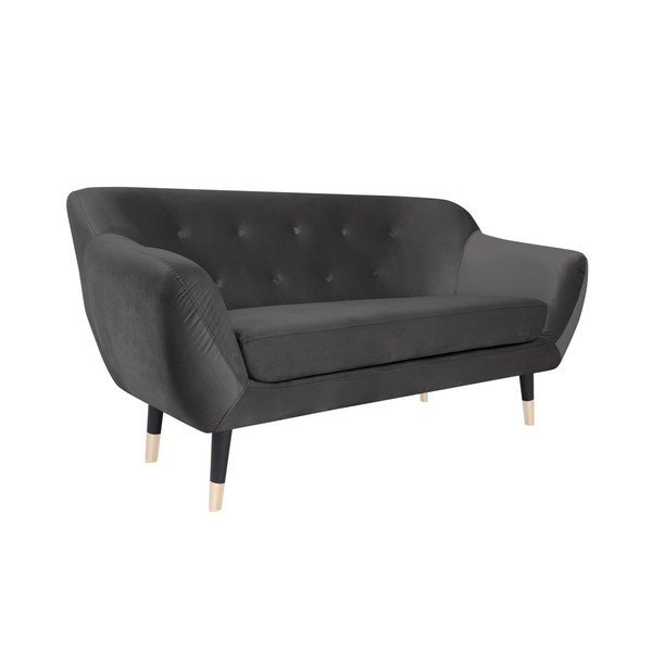 Szara sofa z czarnymi nogami Mazzini Sofas Amelie, 158 cm-image-2
