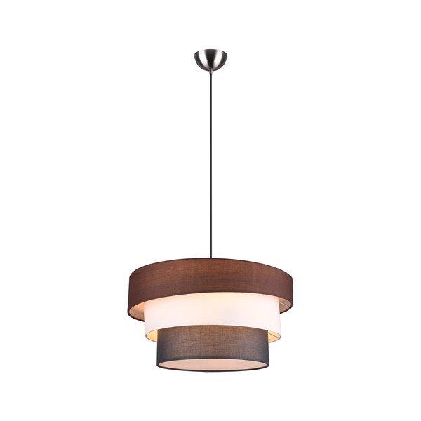 Szaro-brązowa lampa wisząca z tekstylnym kloszem ø 45 cm Ibis – Trio-image-2