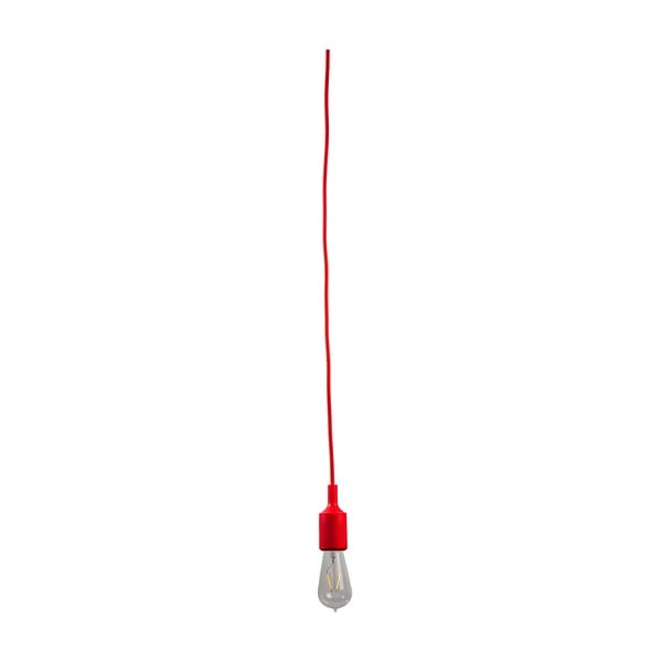 Materiałowy kabel z oprawką 1,5 m - czerwony