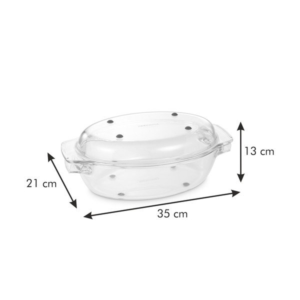 Szklane naczynie do pieczenia z pokrywką 21x35 cm GrandChef – Tescoma-image-2