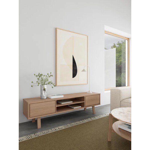 Fornirowana szafka pod TV w jasnym naturalnym kolorze 180x50x40 cm Lamberth – Actona-image-1