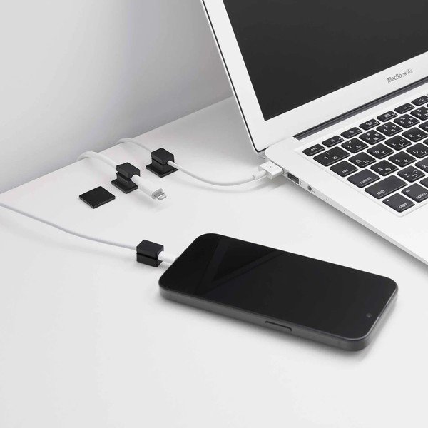 Czarne metalowe organizery zestaw 5 szt. na kable Smart – YAMAZAKI-image-3