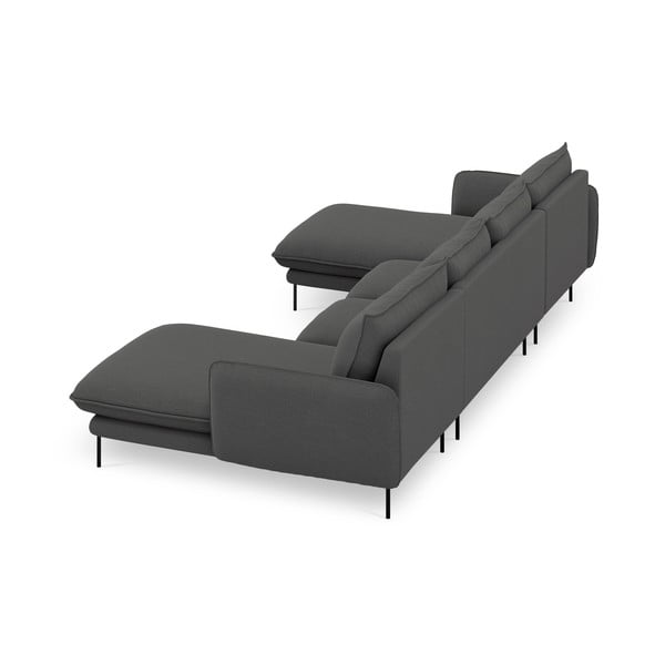 Ciemnoszara sofa w kształcie litery U Cosmopolitan Design Vienna-image-4