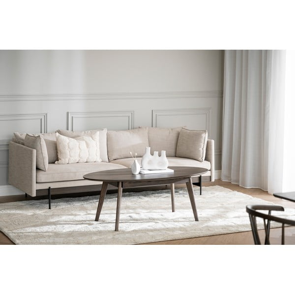 Ciemnobrązowy stolik w dekorze dębu 65x130 cm Yumi – Rowico-image-1