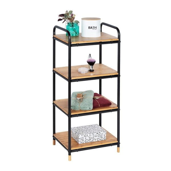 Czarno-naturalny metalowy regał łazienkowy 42x94,5 cm Loft – Wenko-image-2