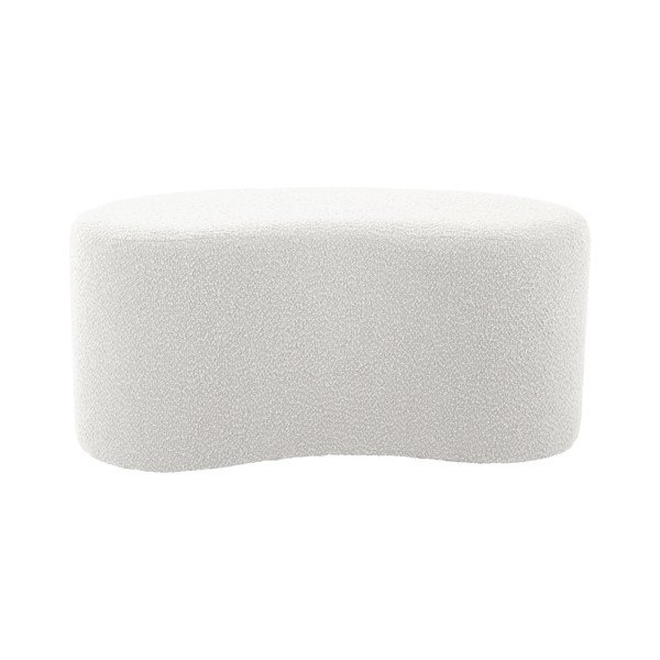 Biały puf z materiału bouclé Ada – Leitmotiv-image-2