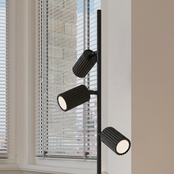 Czarna aluminiowa lampa stojąca z elastyczną konstrukcją (wysokość 155 cm) Gleam – Sollux-image-2