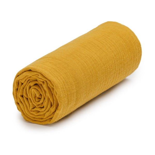 Żółty ręcznik dziecięcy muślinowy 120x120 cm – T-TOMI