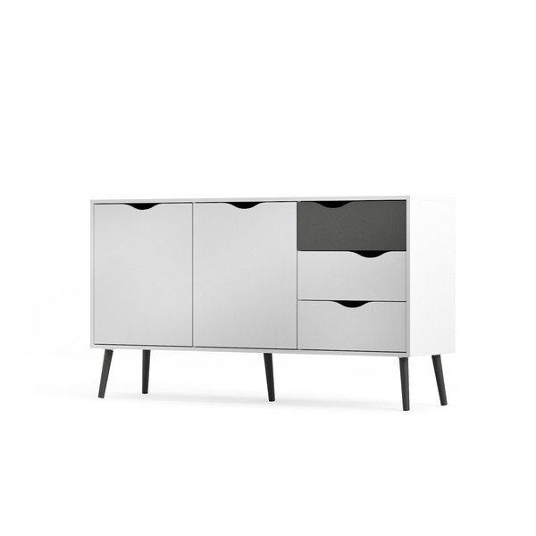 Czarno-biała komoda Tvilum Oslo, 147 x 82 cm-image-2