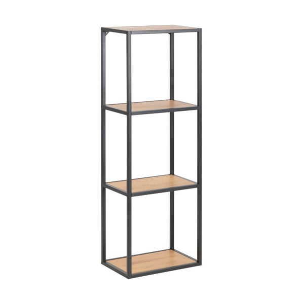 Czarno-naturalny regał ścienny w dekorze dębu 37x108 cm Seaford – Actona-image-2