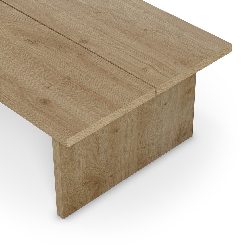Stolik z blatem w dekorze dębu w naturalnym kolorze 70x120 cm Loana – Marckeric (zdjęcie 3)