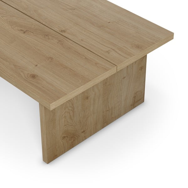 Stolik z blatem w dekorze dębu w naturalnym kolorze 70x120 cm Loana – Marckeric-image-2