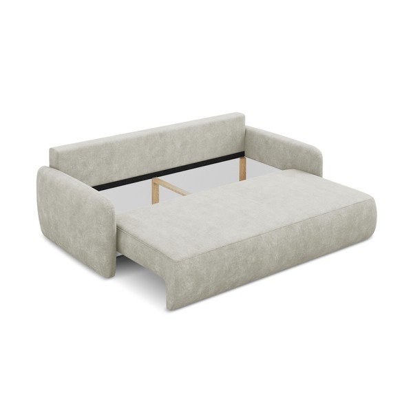 Kremowa rozkładana sofa z tkaniny szenilowej ze schowkiem 218 cm Lilo – Makamii-image-3