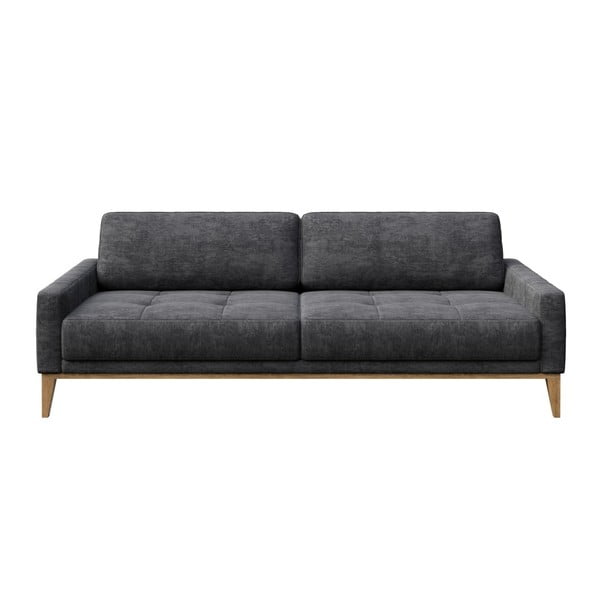 Ciemnoszara sofa trzyosobowa MESONICA Musso Tufted, 210 cm