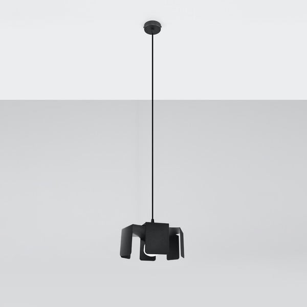Czarna lampa wisząca z metalowym kloszem ø 24 cm Rossario – Nice Lamps