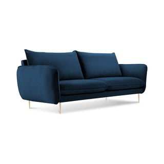 Niebieska aksamitna sofa Cosmopolitan Design Florence, 160 cm