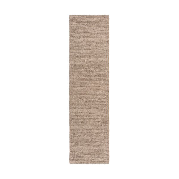 Beżowy wełniany chodnik tkany ręcznie 80x230 cm Harris Boucle – Flair Rugs