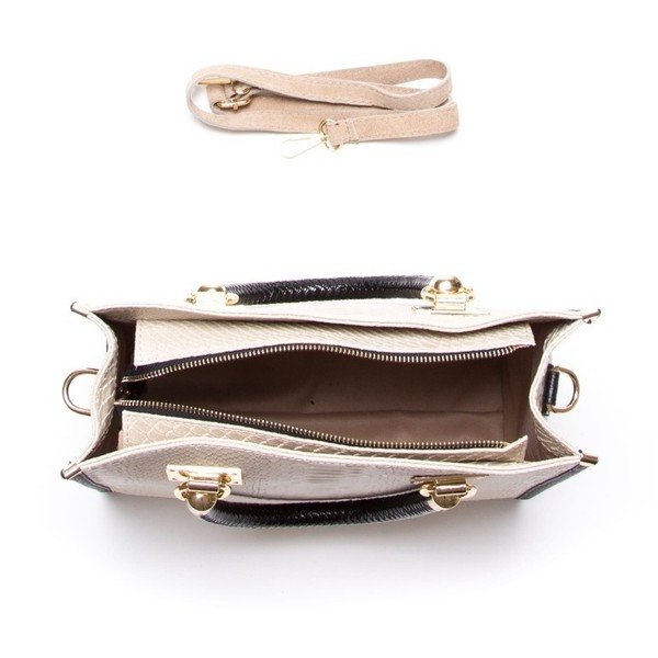 Skórzana torebka Luisa Vannini 8032 Beige-image-4