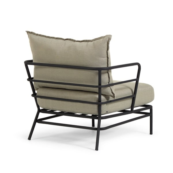 Beżowy fotel ogrodowy z metalową konstrukcją Kave Home Mareluz-image-3