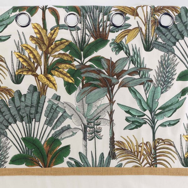 Zielono-kremowa zasłona 140x240 cm Balinesia – douceur d'intérieur-image-3