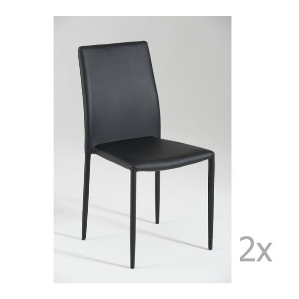 Zestaw 2 czarnych krzeseł Castagnetti Faux