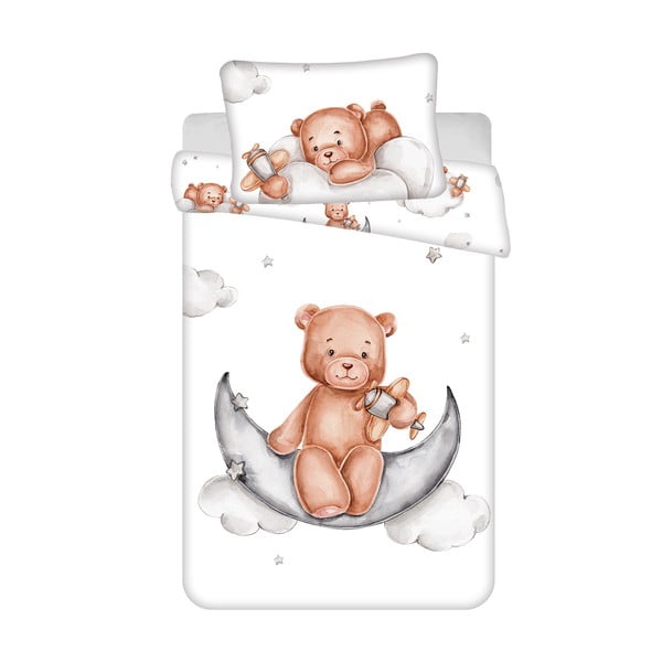 Bawełniana pościel dziecięca do łóżeczka 100x135 cm  Miś "Plane" – Jerry Fabrics