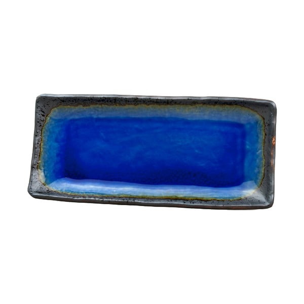 Niebieski półmisek ceramiczny MIJ Cobalt, 29x12 cm