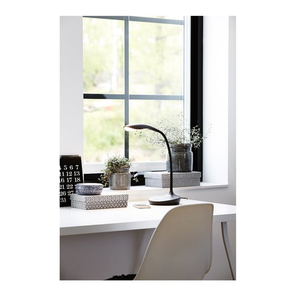 Czarna lampa stołowa z portem USB Markslöjd Swan-image-3