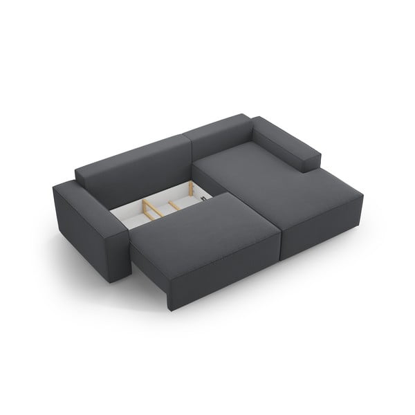 Ciemnoszary rozkładany narożnik (prawostronny) Jodie – Micadoni Home-image-4