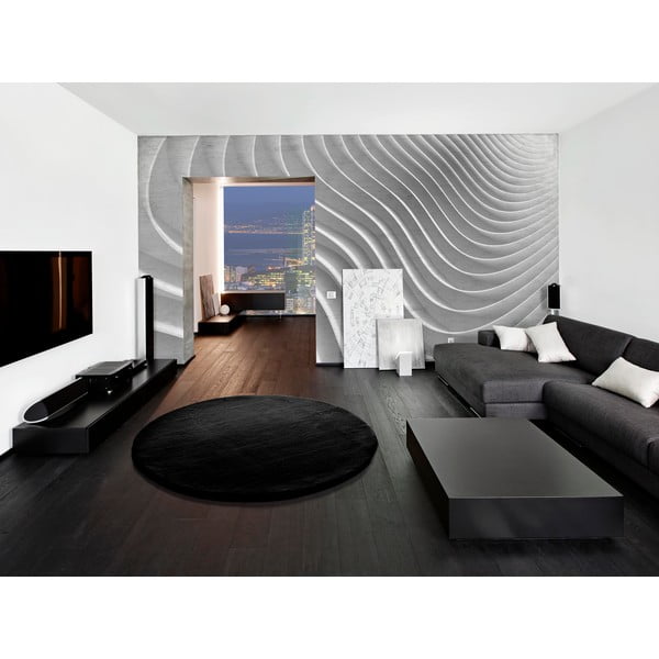 Czarny dywan Universal Fox Liso, Ø 120 cm-image-1