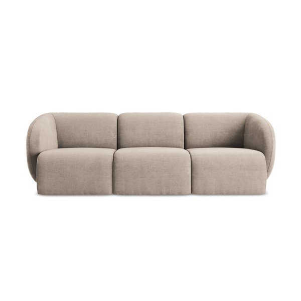 Jasnobrązowa sofa z tkaniny szenilowej 244 cm Lani – Makamii