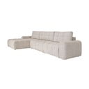 Beżowy rozkładany narożnik modułowy ze schowkiem (lewostronny) Lulu – Miuform