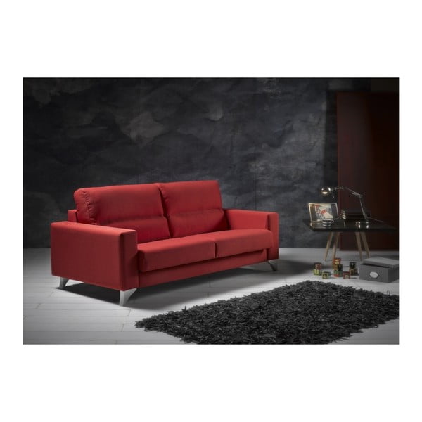 Czerwona sofa rozkładana Suinta Blas, szer. 220 cm
