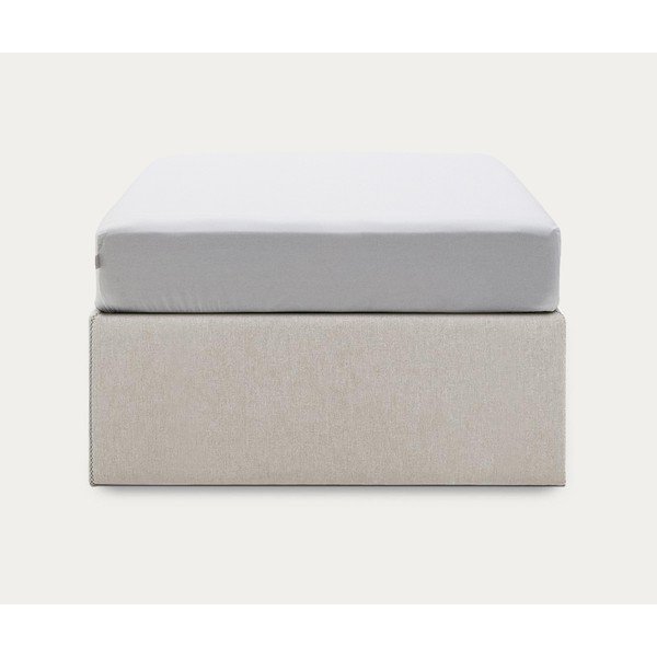 Beżowe tapicerowane łóżko jednoosobowe ze schowkiem 90x190 cm Matters – Kave Home-image-4