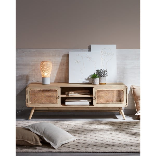 Szafka pod TV z litego drewna mindi 150x50 cm Nalu – Kave Home-image-1