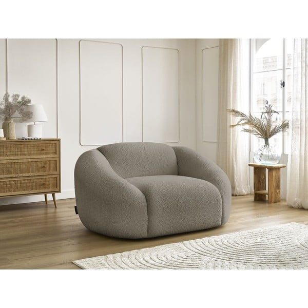 Szarobrązowy fotel z materiału bouclé Tina – Bobochic Paris-image-4