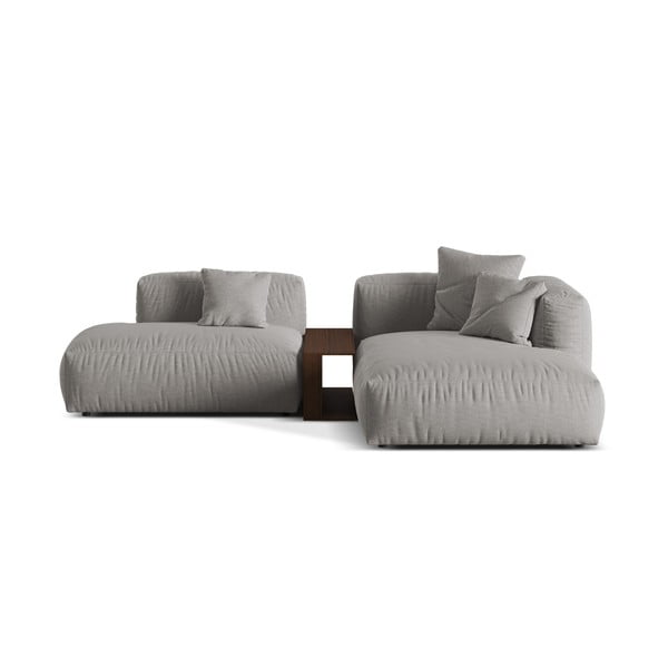 Jasnoszary narożnik modułowy (prawostronny) Martina – Micadoni Home