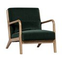 Ciemnozielony aksamitny fotel WOOOD Mark