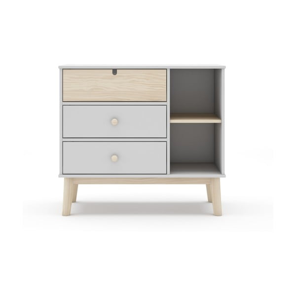 Biała niska komoda dziecięca 90x40 cm Estefania – Marckeric