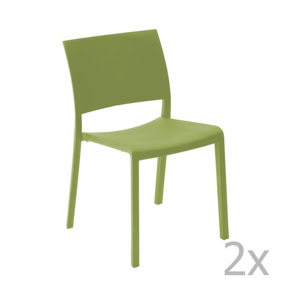 Zestaw 2 zielonych krzeseł ogrodowych Resol Fiona